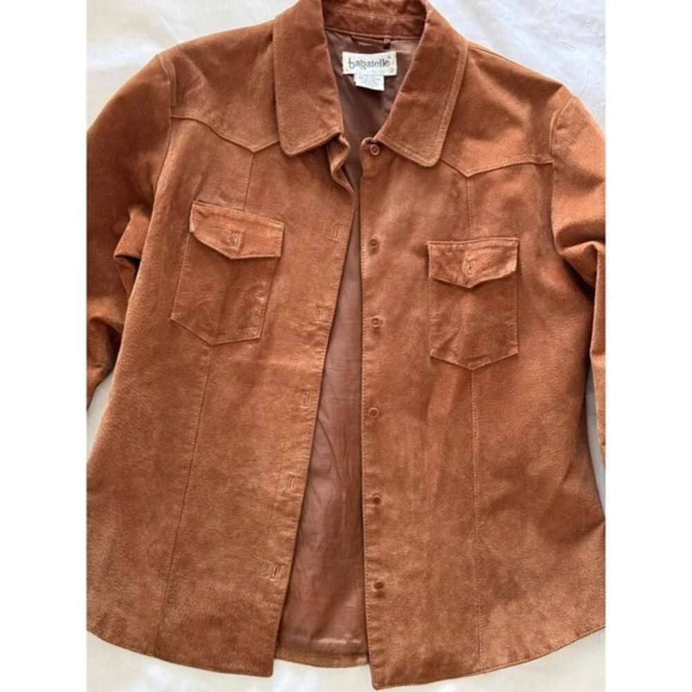 Vintage Genuine Suede Western Leather Shacket Size 12 Penny Lane Style - Picture 3 of 11